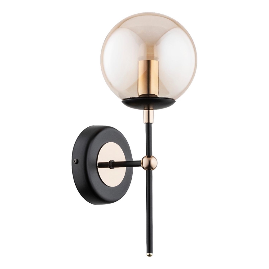 Sienas lampa ITORIS 1xE14/10W/230V melna/zelta