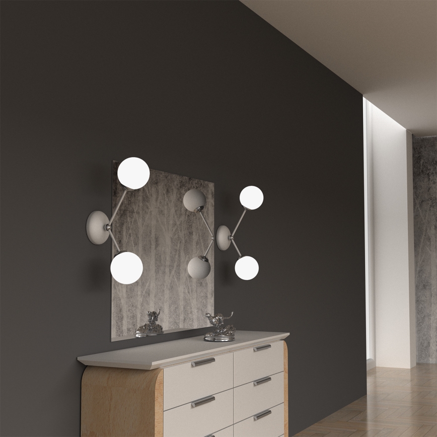 Sienas lampa JOY 2xE14/40W/230V balta/spīdīgs hroms