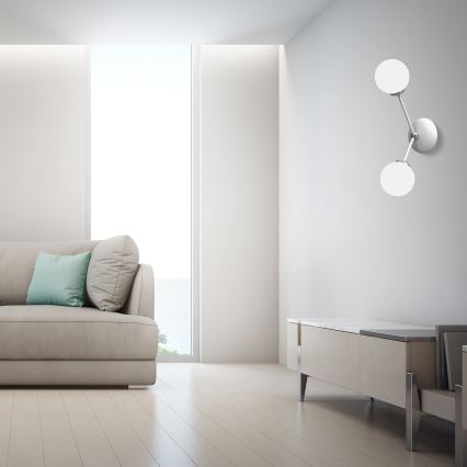 Sienas lampa JOY 2xE14/40W/230V balta/spīdīgs hroms
