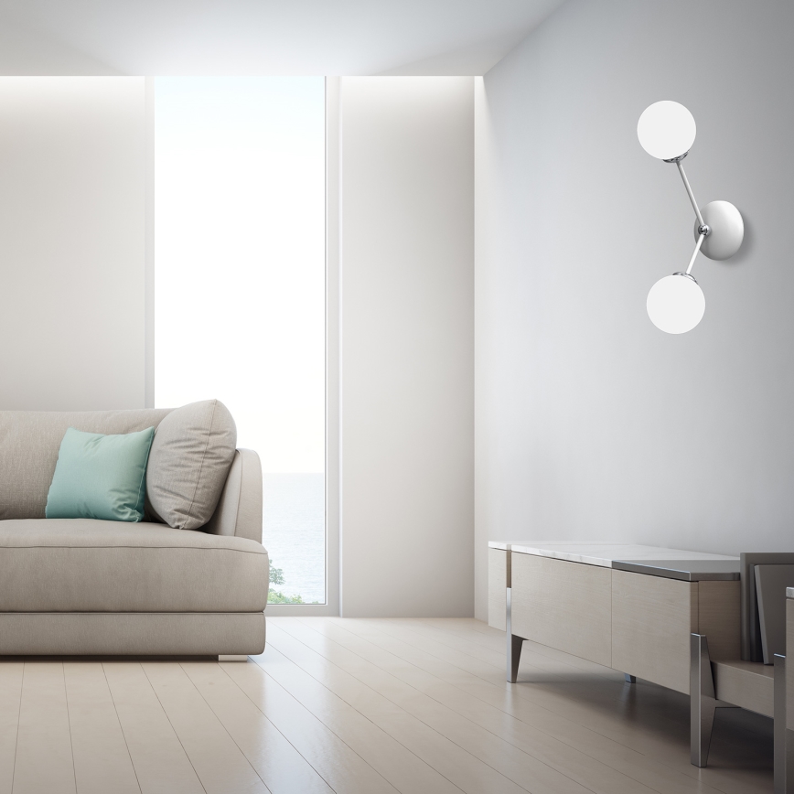 Sienas lampa JOY 2xE14/40W/230V balta/spīdīgs hroms