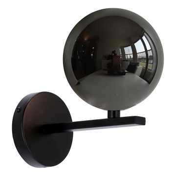 Sienas lampa KAMA 1xG9/28W/230V melna/dūmakains melna