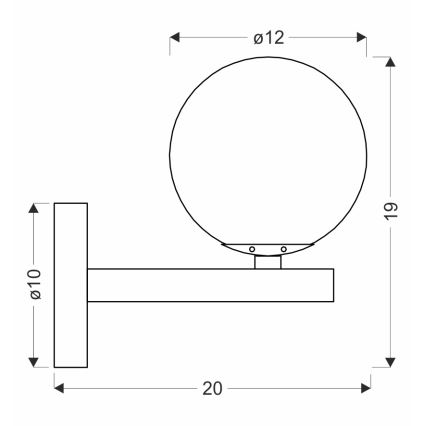 Sienas lampa KAMA 1xG9/28W/230V melna/dūmakains melna