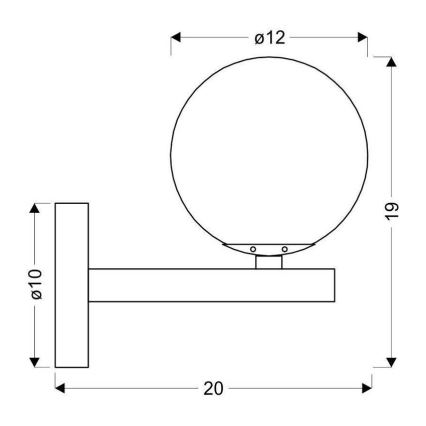 Sienas lampa KAMA 1xG9/28W/230V melna