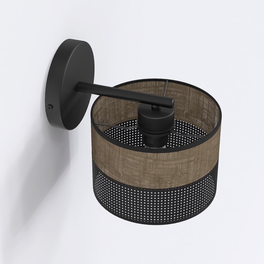 Sienas lampa KARBON 1xE27/15W/230V melna/brūna