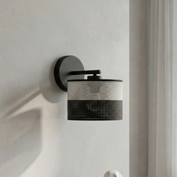 Sienas lampa KARBON 1xE27/15W/230V melna/pelēka