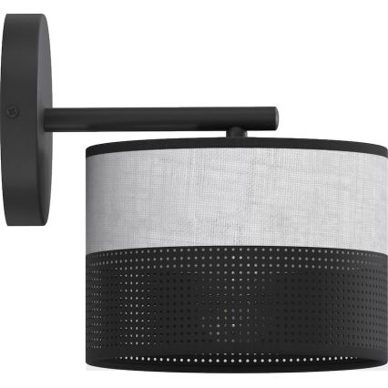 Sienas lampa KARBON 1xE27/15W/230V melna/pelēka