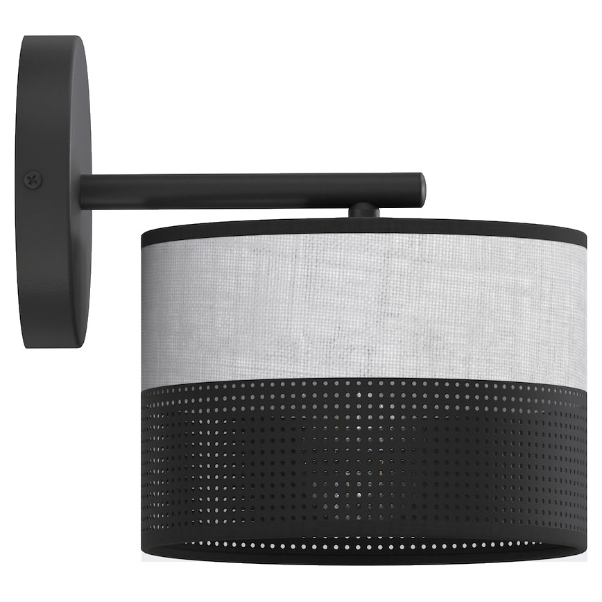 Sienas lampa KARBON 1xE27/15W/230V melna/pelēka