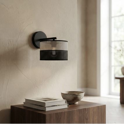 Sienas lampa KARBON 1xE27/15W/230V melna/pelēka