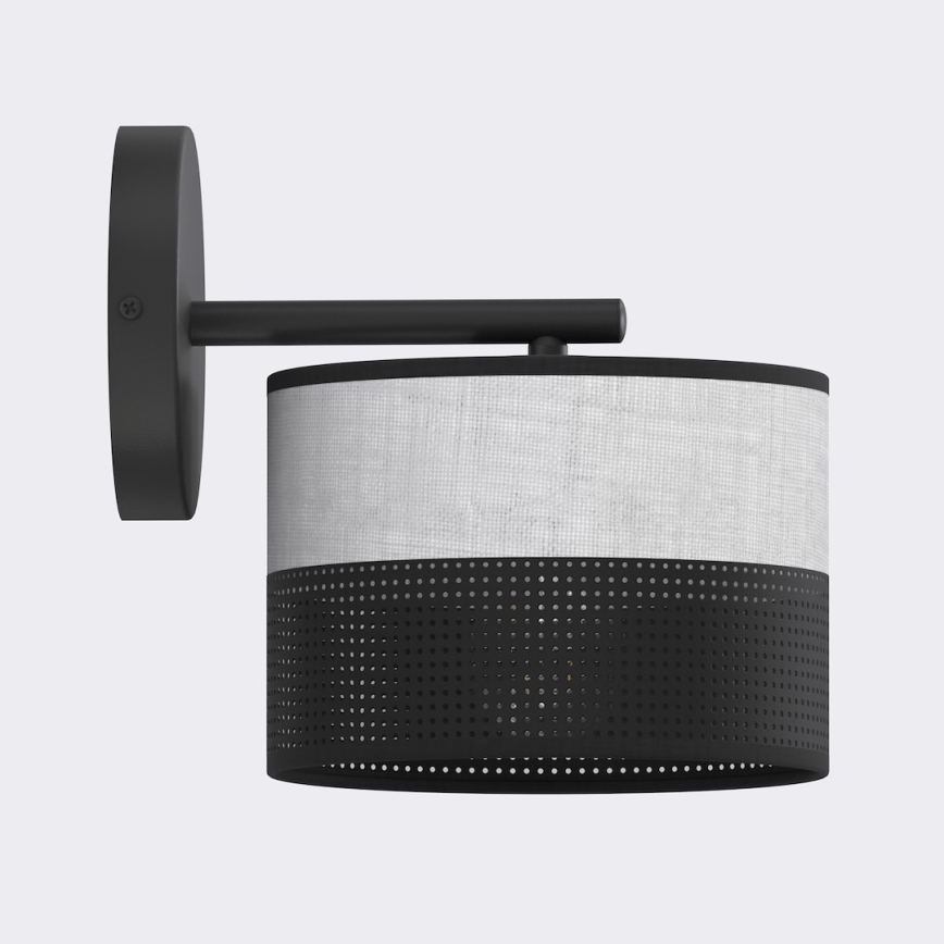 Sienas lampa KARBON 1xE27/15W/230V melna/pelēka