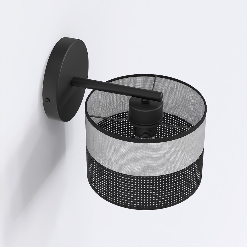 Sienas lampa KARBON 1xE27/15W/230V melna/pelēka
