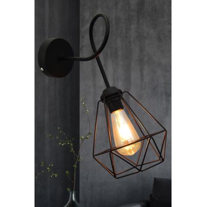 Sienas lampa KARO 3xE27/15W/230V melna