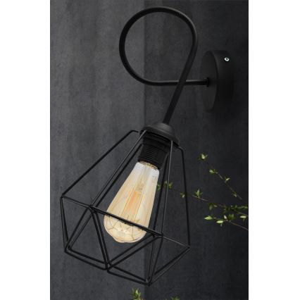 Sienas lampa KARO 3xE27/15W/230V melna