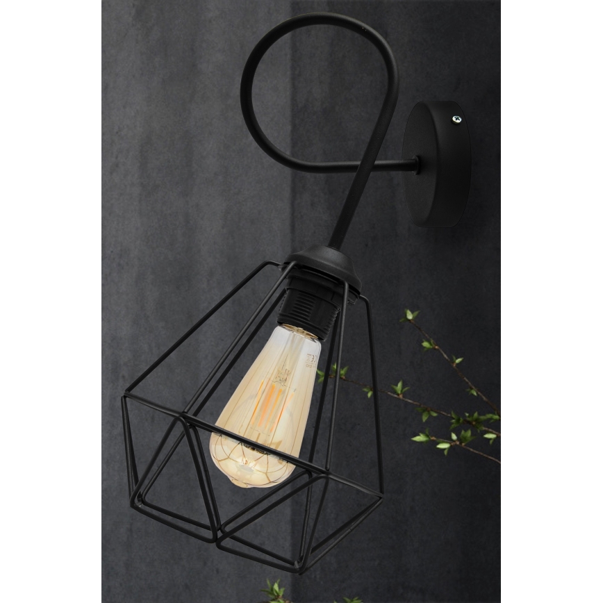 Sienas lampa KARO 3xE27/15W/230V melna