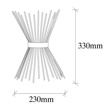 Sienas lampa KIRPI 2xE27/40W/230V zelta