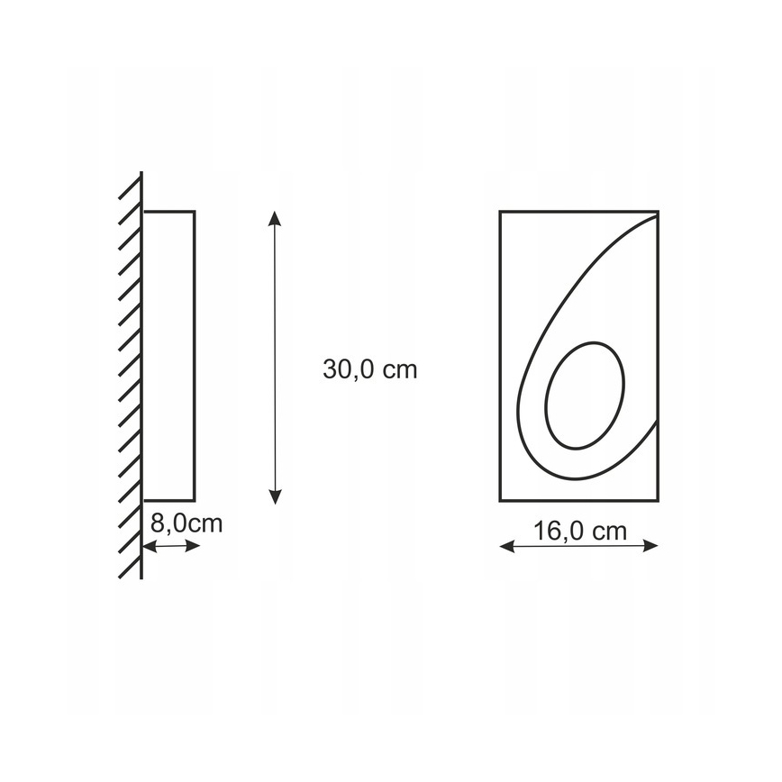 Sienas lampa KOMETA 1xE14/12W/230V ģipsis/balta