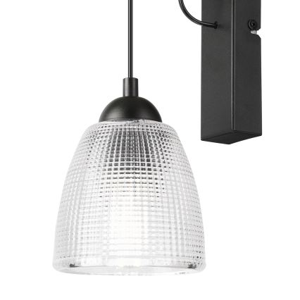 Sienas lampa LEANDRA 1xE27/15W/230V ozola/melna