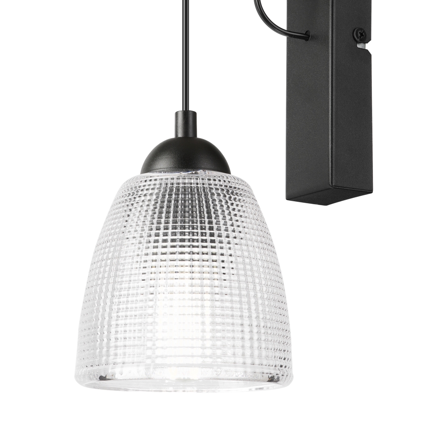 Sienas lampa LEANDRA 1xE27/15W/230V ozola/melna