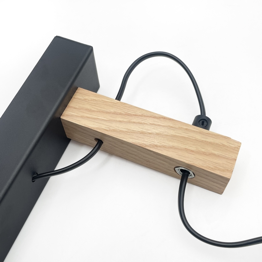 Sienas lampa LEANDRA 1xE27/15W/230V ozola/melna