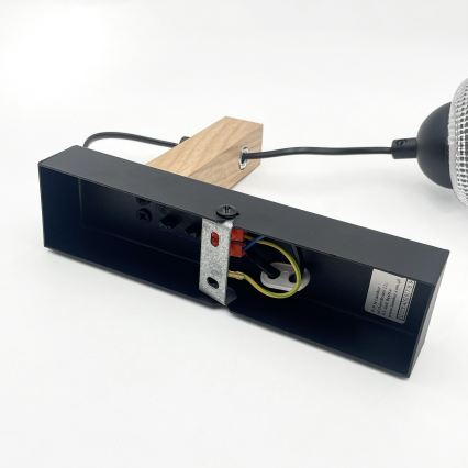 Sienas lampa LEANDRA 1xE27/15W/230V ozola/melna