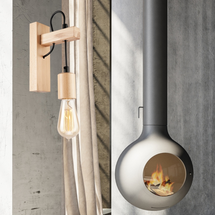 Sienas lampa LEON 1xE27/60W/230V dižskābardis
