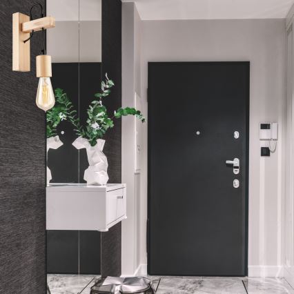 Sienas lampa LEON 1xE27/60W/230V dižskābardis