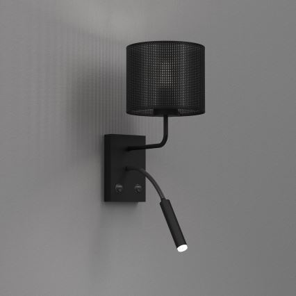 Sienas lampa LOFT SHADE 1xE27/60W+1xG9/8W/230V melna