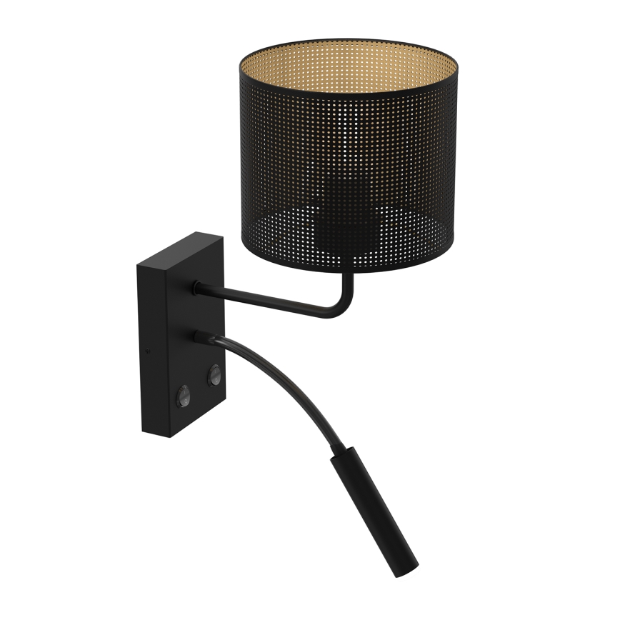 Sienas lampa LOFT SHADE 1xE27/60W+1xG9/8W/230V melna/zelta