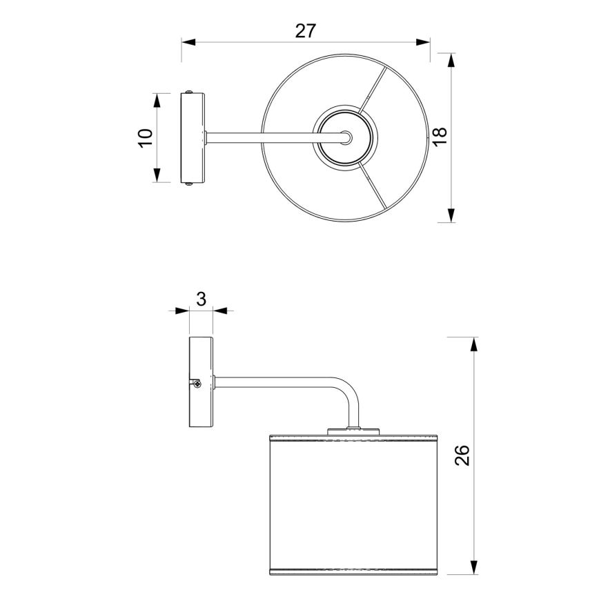 Sienas lampa LOFT SHADE 1xE27/60W/230V melna