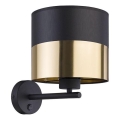 Sienas lampa LONDYN 1xE27/15W/230V melna/zelta