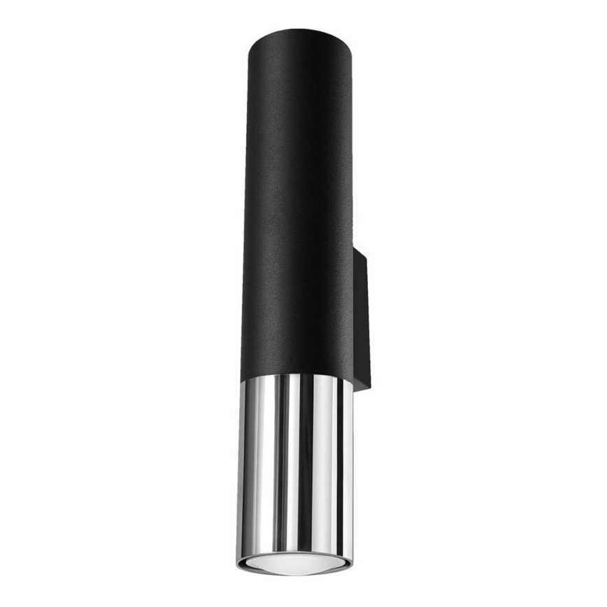 Sienas lampa LOOPEZ 2xGU10/10W/230V melna/spīdīgi hromēts