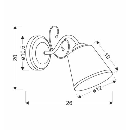 Sienas lampa LOSANNA 1xE14/40W/230V misiņš