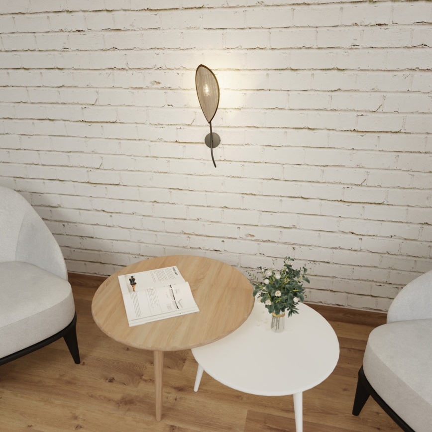 Sienas lampa LOTUS 1xE14/10W/230V melna/bēša