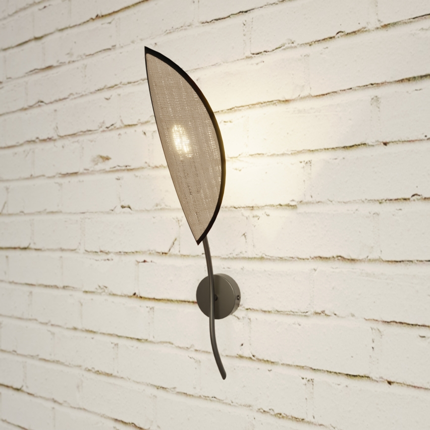 Sienas lampa LOTUS 1xE14/10W/230V melna/bēša