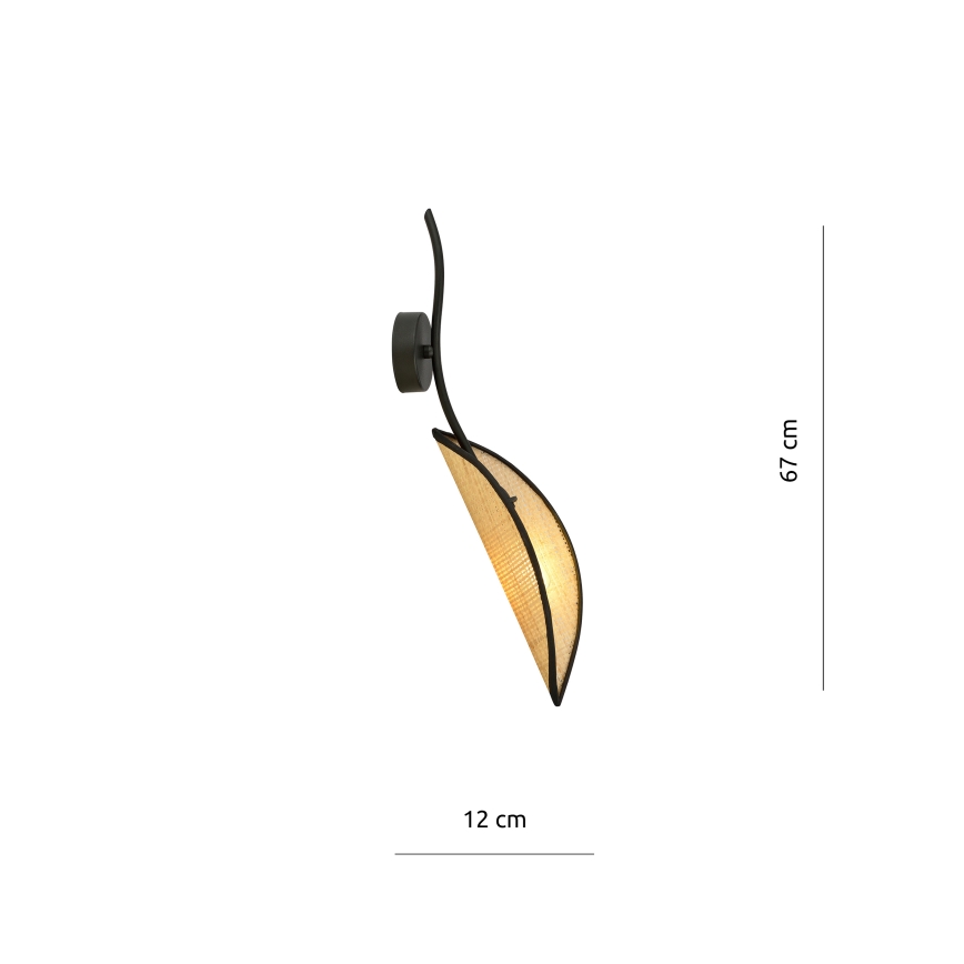 Sienas lampa LOTUS 1xE14/10W/230V melna/bēša