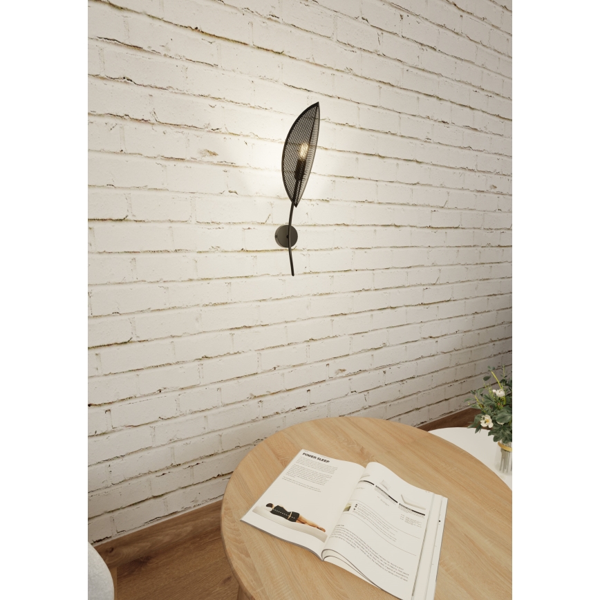 Sienas lampa LOTUS 1xE14/10W/230V melna/zelta