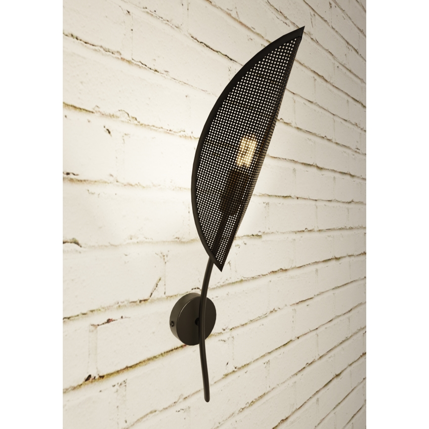 Sienas lampa LOTUS 1xE14/10W/230V melna/zelta