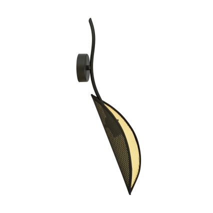 Sienas lampa LOTUS 1xE14/10W/230V melna/zelta