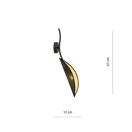 Sienas lampa LOTUS 1xE14/10W/230V melna/zelta