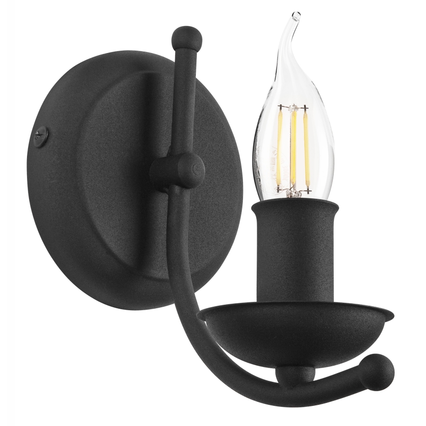 Sienas lampa LUCY 1xE14/60W/230V melna