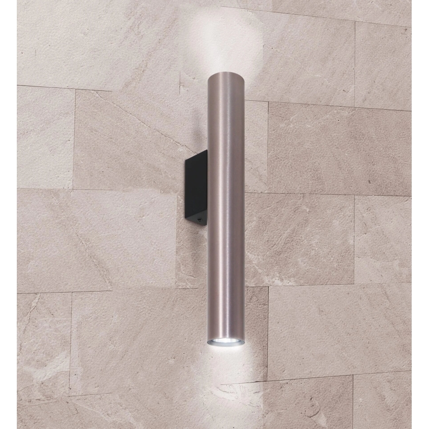 Sienas lampa LUNGOMARE 2xGU10/10W/230V matēts hroms