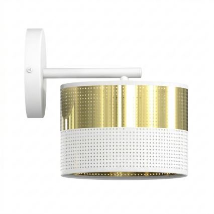 Sienas lampa LUX 1xE27/15W/230V balta/zelta
