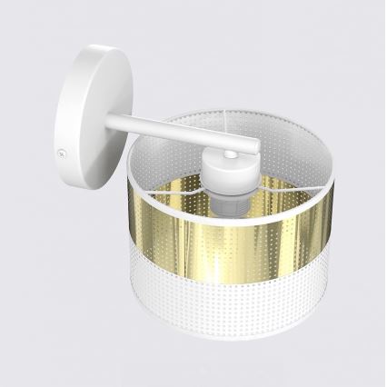 Sienas lampa LUX 1xE27/15W/230V balta/zelta