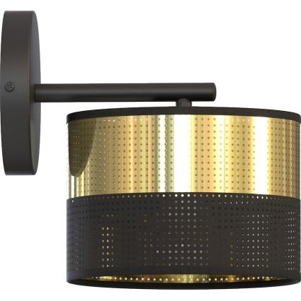 Sienas lampa LUX 1xE27/15W/230V melna/zelta