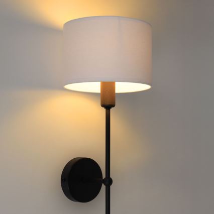 Sienas lampa MADELA 1xE14/40W/230V balta/melna