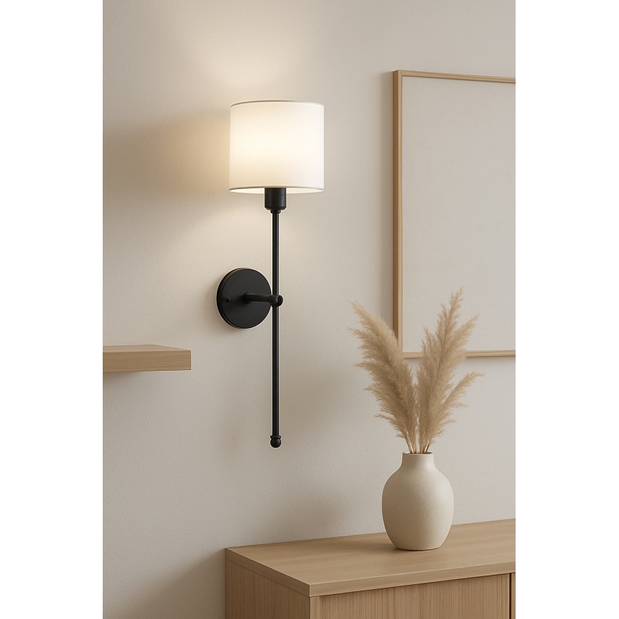 Sienas lampa MADELA 1xE14/40W/230V balta/melna