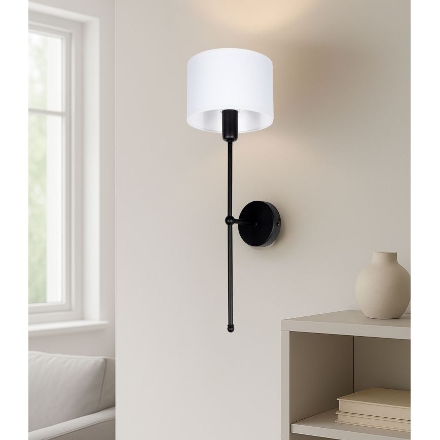 Sienas lampa MADELA 1xE14/40W/230V balta/melna
