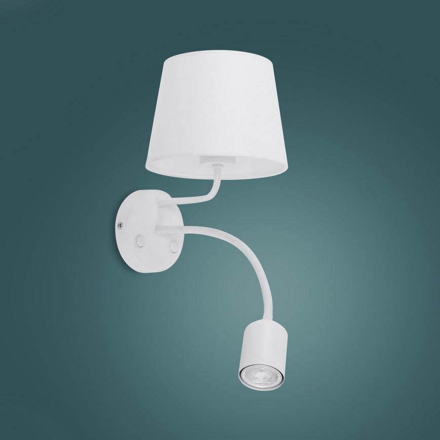 Sienas lampa MAJA 1xE27/15W/230V + 1xGU10/10W/230V balta
