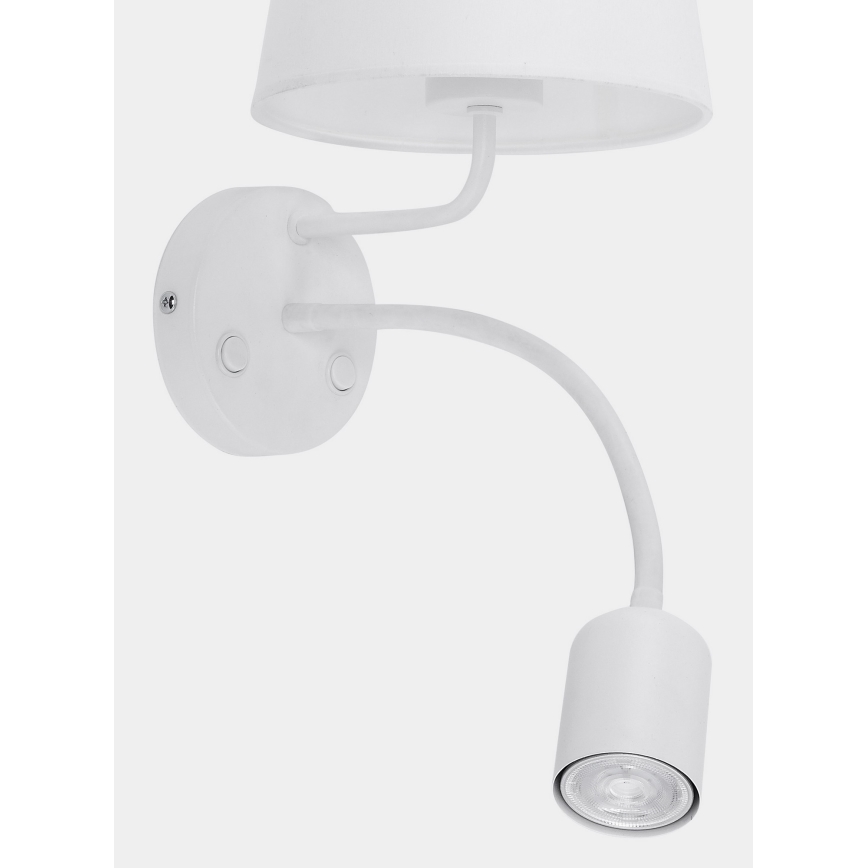 Sienas lampa MAJA 1xE27/15W/230V + 1xGU10/10W/230V balta