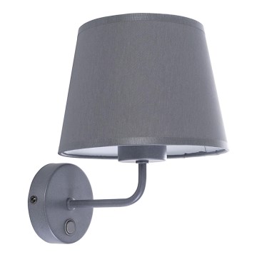 Sienas lampa MAJA 1xE27/15W/230V pelēka