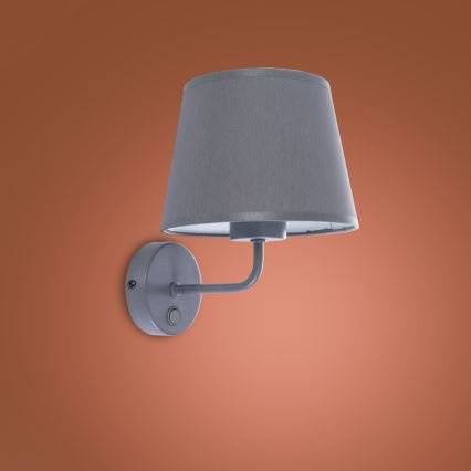 Sienas lampa MAJA 1xE27/15W/230V pelēka